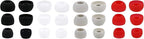 12 Pairs Silicone Replacement Earbud Ear Buds Tips Compatible with 3.8mm to 5.5mm Nozzle Earbuds Earphones, S/M/L White/Black/Silver/Red