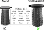 ALEVMOOM Upgraded 19.7" Collapsible Stool Portable + 1.38" Thicker Cushion, Telescoping Folding Seat for Adults, 1000lbs Max Weight, Heavy Duty Portable Chair for Outdoor Travel&Camping
