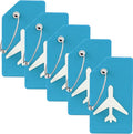 5 Pack Silicone Luggage Tag for Suitcases with Stainless Loop, TSA Approved, Privacy Protection Travel Essentials Bag Tags by Gostwo, Sky Blue