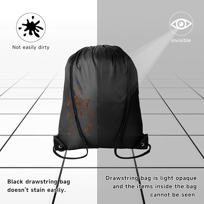 Kuhome 120Pcs Black Drawstring Backpacks Bulk String Bag Cinch Sack Pack Storage Knapsack Polyester Gift Bags Sports Drawstring Bags for Trip Party Gym Bags
