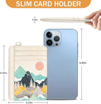 Yonlevres Credit Card Holder Slim Wallet, Sunrise Mountain RFID Wallet Women Front Pocket Card Holder Travel Thin Small Cute ID Window PU Leather RFID Blocking Case Organizer