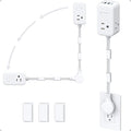 TROND Electrical Outlet Extender 360° Rotating Plug with 20W USB C, 18in Short Extension Cord, Wall Plug Adapter with 3 AC Outlets, Access Hard-to-Reach Outlets Use Behind Couches, Desk, White