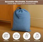 LFH Cotton Rich Shoe Storage Bags with Drawstring, Breathable Reusable Organizer, Perfect For Travel, Dorm, Hotel, College, Gym, Easy to Carry, Machine Washable 12"x17" (Pack of 6) - Sky Blue