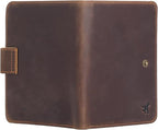 Polare Luxury RFID Blocking Leather Passport Holder Travel Wallet For Men and Women (Dark Brown(Snap Version))