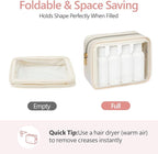 PACKISM Clear Makeup Bag - TSA Approved Toiletry Bag for Carry-on & Checked Luggage, Water Resistant Car Storage Organizer with Reinforced Seams