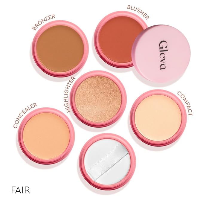 5 In 1 Makeup stack With Concealer, Bronzer, Blusher, Compact & Highlighter Smooth & Blendable Formula - Travel Friendly, Quick & Easy to Use (Fair)