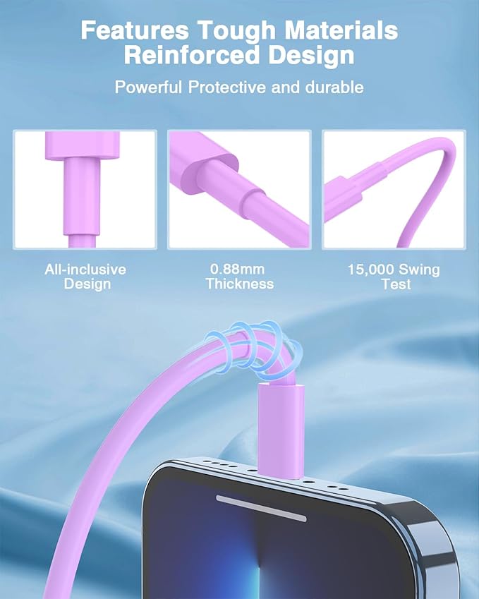 Susnwere USB C to Lightning Cable (2pack 6ft), Apple MFi Certified iPhone Fast Charger 2m, Power Delivery Original Type C Charging Cord for Apple iPhone 13/12/11 Pro/11/XS MAX/XR/8/7/6s Plus,iPad