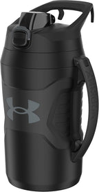 Under Armour Insulated Water Bottle with Handle & Fence Hook, Half Gallon Sports Water Jug, Leak-Resistant & BPA-Free for Baseball, Football & Gym - Black/Black, 64oz