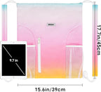 WANDF Drawstring Backpack with Shoulder Pad Sports Gym Backpack with Mesh Pocket String Bag for Women Men((Rainbow)