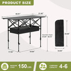 4FT Folding Camping Table,Portable Roll-up Picnic Table with Carry Bag & Mesh Storage,Lightweight Camp Table for Camping,Picnic,Backyard,Party,Patio,BBQ