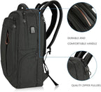 KROSER Laptop Backpack Large Computer Backpack Fits up to 17.3 Inch Laptop with USB Charging Port Water-Repellent Travel Backpack Casual Daypack for Business/College/Women/Men-Charcoal Black
