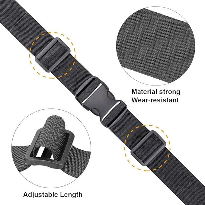 MAGARROW 1.5" Utility Luggage Straps with Buckle Adjustable, 4-Pack (Black, 1.5 in x 3.2 ft)