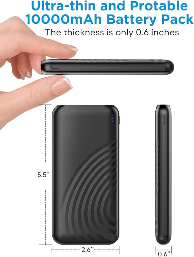 Heated Vest Battery Pack,10000mAh 5V 2A Power Bank Specially Designed for Heated Jacket, Heated Clothes,Heated Coat,Heated Pants.