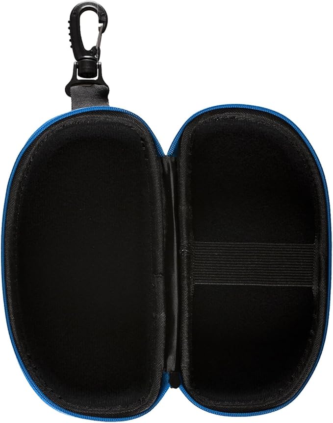 ARENA Swim Goggle Case for Swimmers Protective Hardcover Carrying Case with Clip for Backpacks, Storage and Transport, Black/White/Royal