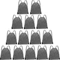 Grneric Drawstring Bags Bulk 14 Pcs Drawstring Backpack Bulk Cinch Bag Sackpack for Men Women Gym (Gray)