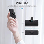 Mini Portable Charger USB C Power Bank,Upgraded 5200mAh PD Fast Charging Battery Pack Built-in USB-C Connector Travel Essential for iPhone17/17Pro/17Pro Max/Air/16 Plus/16Pro Max/15 Series,Android