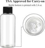DNSEN Travel Bottles for Toiletries 3.4 oz Travel Size Mouthwash Bottles with Black Screw Cap, BPA Free Leak-Proof Portable Liquid Container 5 pack