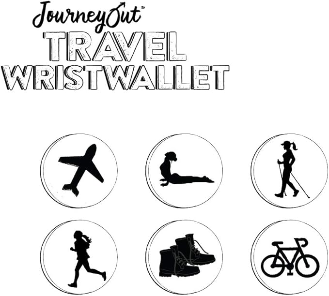 Travel Wrist Wallet Pouch With Zipper Pocket For Cash, Cards, Money. Made For Travel, Running, Walking & Hiking - Maui Black/Black