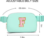 Gitus Belt Bag Fanny Pack Crossbody Bags with Initial Letter Patch Cute Stuff Birthday Gifts for Teenager Girls Trendy Preppy Stuff for Teen Girls Cool Stuff for Teens (Mint Green-F)