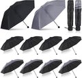 Hillban Set of 12 Windproof Travel Umbrellas Bulk Portable Folding Compact Umbrella for Rain Sun for Wind Backpack Men Women