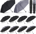 Hillban Set of 12 Windproof Travel Umbrellas Bulk Portable Folding Compact Umbrella for Rain Sun for Wind Backpack Men Women