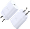 TT&C 30W USB-C Power Brick, PD Super Fast Type-C Wall Adapter Compatible with iPhone 17, 17 Pro Max, iPhone Air, 17e, 16, 16e, 15, iPad mini, & for Galaxy S26/S25/S24 White 2-Pack