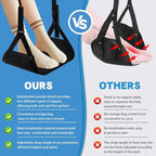 Airplane Foot Hammock, Portable Airplane Footrest, Adjustable Foot Hammock for Plane Travel to Relax Your Feet,Leg Rest for Long Flights,Travel Essentials,Office Footrest(Black)
