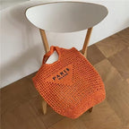 POOOPSSD New Woven Bag, Straw Mesh Tote Bag, Beach, Shoulder Bag, Hobo Women, Foldable Large Capacity, for Holiday.