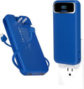 12000mAh Lightweight-Portable-Charger-Power-Bank with Built-in Cables and AC Wall Plug, PD20W USB-C Fast Charging Battery Pack, LED Display External Travel Phone Charger for All iPhone,Samsung,Android