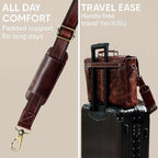 RUSTIC TOWN 16" Leather Laptop Messenger Bag for Men - Full Grain Leather Briefcase Computer Satchel Office Crossbody Bag