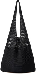 Pleneal Crochet Tote Bag, Mesh Beach Bag, Knitted Shoulder Beach Bags for Women Vacation Aesthetic Hobo Tote Bags