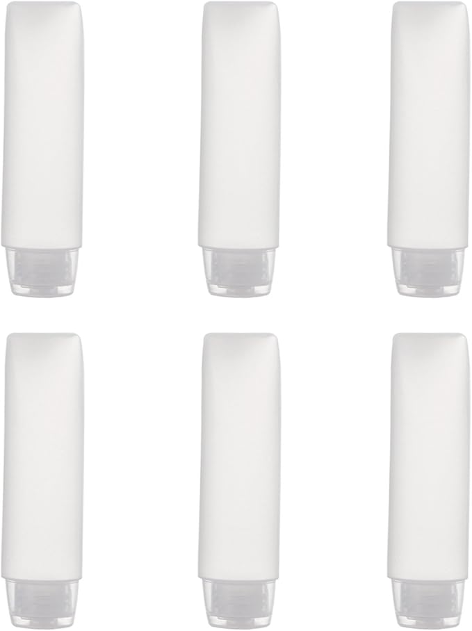 OTO 6 Pack Travel Size Plastic Squeeze Bottles for Liquids, 30ml/1 Fl. Oz TSA Approved Makeup Toiletry Cosmetic Containers