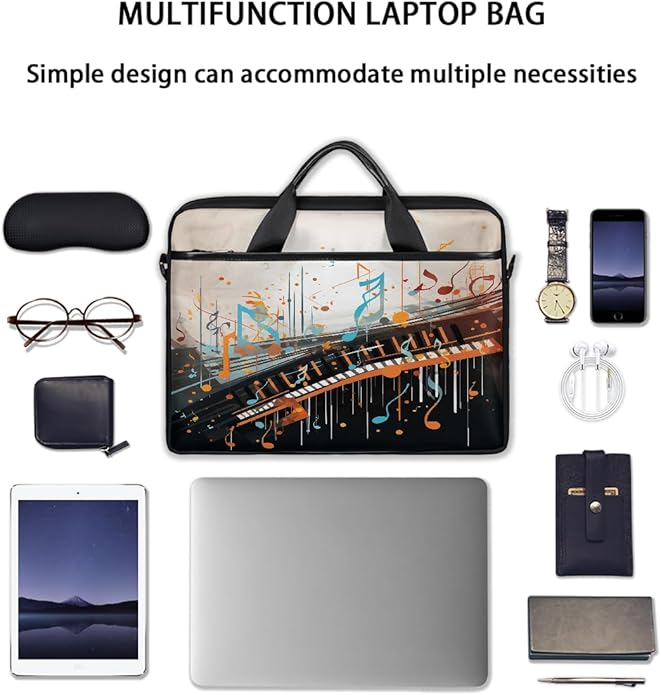 Laptop Shoulder Bag for Women Men, Waterproof Computer Case Messenger Bag Briefcase for Business Office Travel