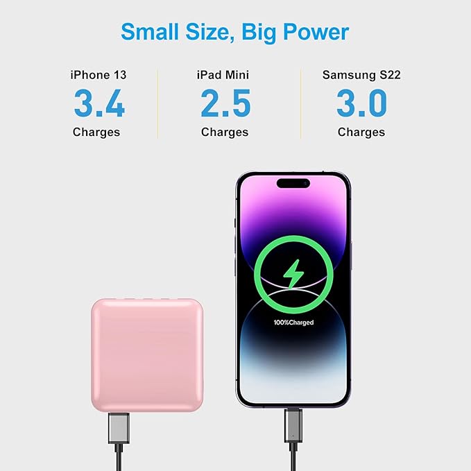 ummz Portable Charger with Built-in Cable,12000mAh 22.5W Fast Charging Small Power Bank,USB C Input/Output with Smart LED Display,External Battery Pack for iPhone,Tablet,Samsung