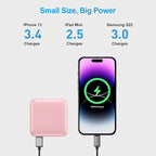 ummz Portable Charger with Built-in Cable,12000mAh 22.5W Fast Charging Small Power Bank,USB C Input/Output with Smart LED Display,External Battery Pack for iPhone,Tablet,Samsung