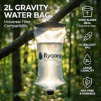 2L Collapsible Water Bag, 28mm Thread TPU Hydration Canteen Compatible with Sawyer Squeeze, BPA Free Leak‑Resistant Water Bladder for Camping and Hiking