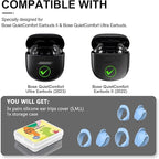 [3 Pairs] Ear Tips Cover for Bose QuietComfort Earbuds II (2022) &Bose QuietComfort Ultra Earbuds (2023), Silicone Sport Ear Hook Cover, Anti-Slip Replacement Eartip Accessories (S,M,L) (Blue)