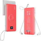 Portable Charger Built-in Cables, AC Wall Plug and Magnetic Wireless iWatch Charger, 10000mAh 22.5W PD Fast Charging Power Bank, Compact Battery Pack Travel Essentials for iPhone/Samsung/Apple Watch