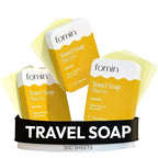 FOMIN - Paper Soap Sheets Tin for Traveling - (300 Sheets) Lemon Portable Travel Hand Soap Sheet, Dissolvable Mini Camping Hand Soap for Hand Washing