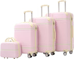 Hardshell Luggage Sets 4Pc with TSA Lock ABS Suitcase Hardshell Luggage Set