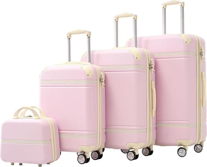 Hardshell Luggage Sets 4Pc with TSA Lock ABS Suitcase Hardshell Luggage Set