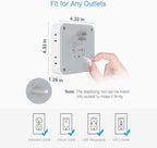 USB Wall Charger, Surge Protector Outlet Extender, TESSAN Outlet Splitter with USB C Charger Block, 8 AC Multiple Power Splitter Surge Protector for Office Home Kitchen Dorm Room