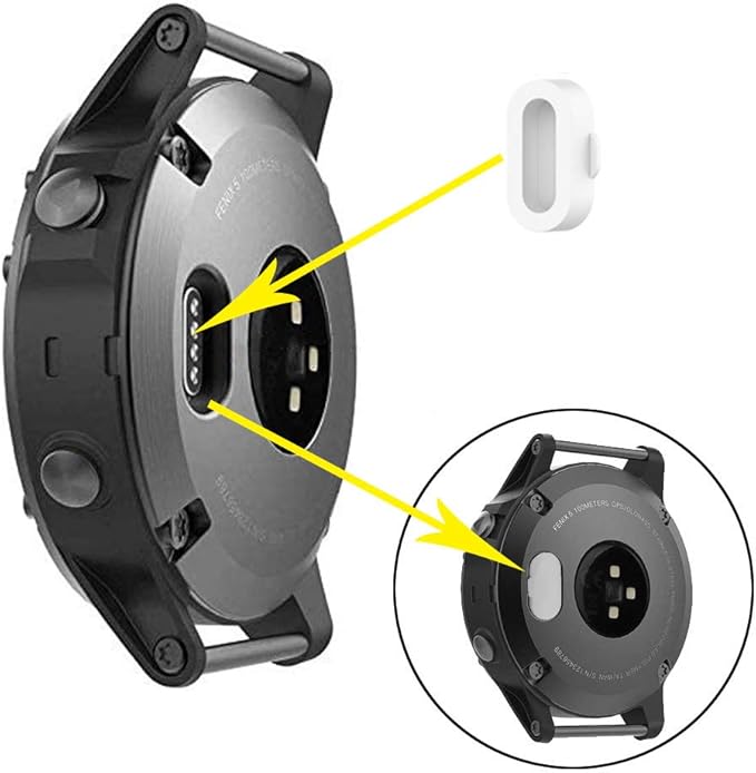 Charger for Garmin Vivoactive 6 5 4 4S 3, Replacement Charging Cable Cord Plus a White Silicone Charger Port Anti Dust Plug for Garmin Vivoactive Smart Watch (2Pack)