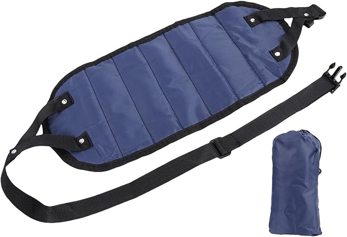 CHICIRIS Foot Hammock for Airplane Travel, Portable Breathable Mesh Footrest with AntiTip Design, 19.69-43.31in Adjustable Length for Office Home and Plane Comfort (Navy Blue)
