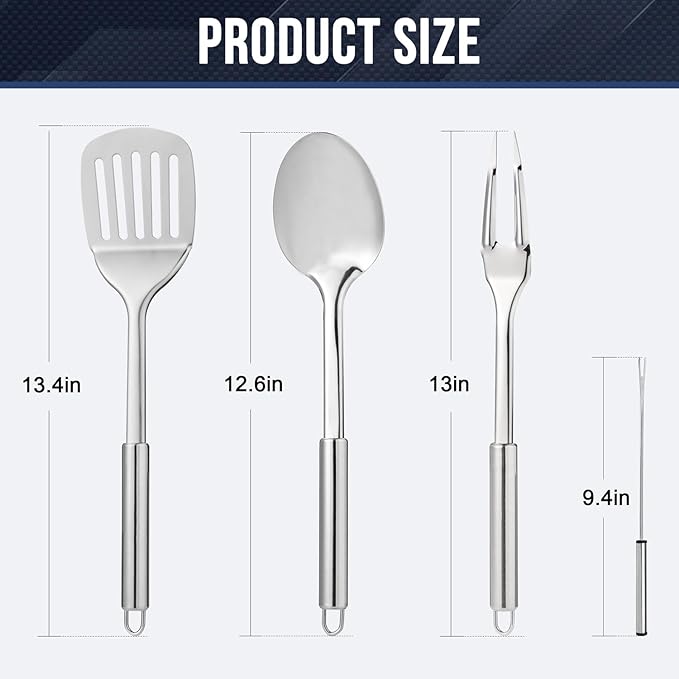 THTYBROS Portable Camping Kitchen Utensil 34 Pcs Set- Cookware Kit, Stainless Steel Outdoor Cooking and Grilling Utensil Organizer Travel Set Perfect for Travel, Picnics, RVs, Camping, BBQs, Parties