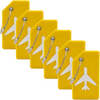 6 Pack Silicone Luggage Tag for Suitcases with Stainless Loop, Privacy Protection Travel Bag Tags Perfect to Quickly Spot Baggage Handbag (Aurantium)