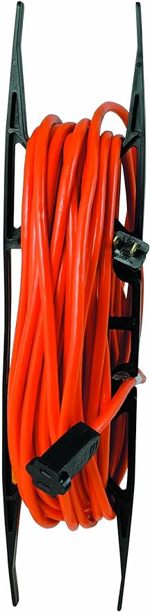 Woods Light Duty Extension Cord Wrap - Holds Up to 100 Feet of 16/3 Cord - Durable H-Frame-Cord Reel with Built-In Carrying Handle - Black,(Pack of 12)
