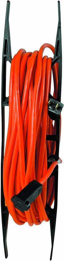 Woods Light Duty Extension Cord Wrap - Holds Up to 100 Feet of 16/3 Cord - Durable H-Frame Cord Reel with Built-In Carrying Handle - Black