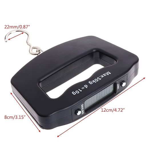 Portable Luggage Scale Digital Precise Fish Hook Hanging Scale Electronic Weight Scale for Travel Home 50kg/10g