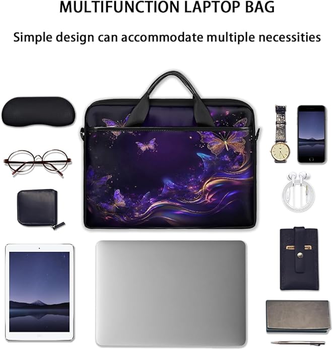 Laptop Shoulder Bag for Women Men, Waterproof Computer Case Messenger Bag Briefcase for Business Office Travel